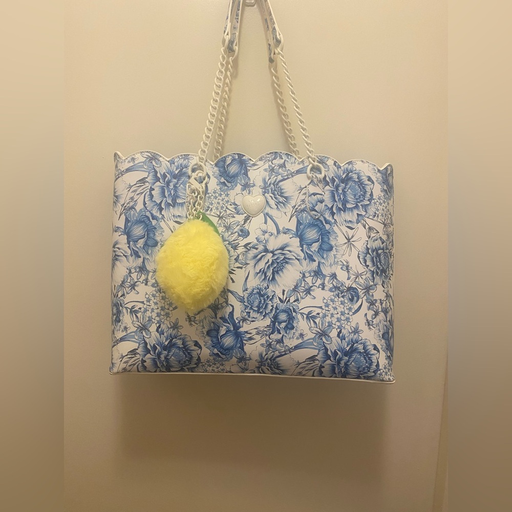 Betsey Johnson Blue and White Floral Tote